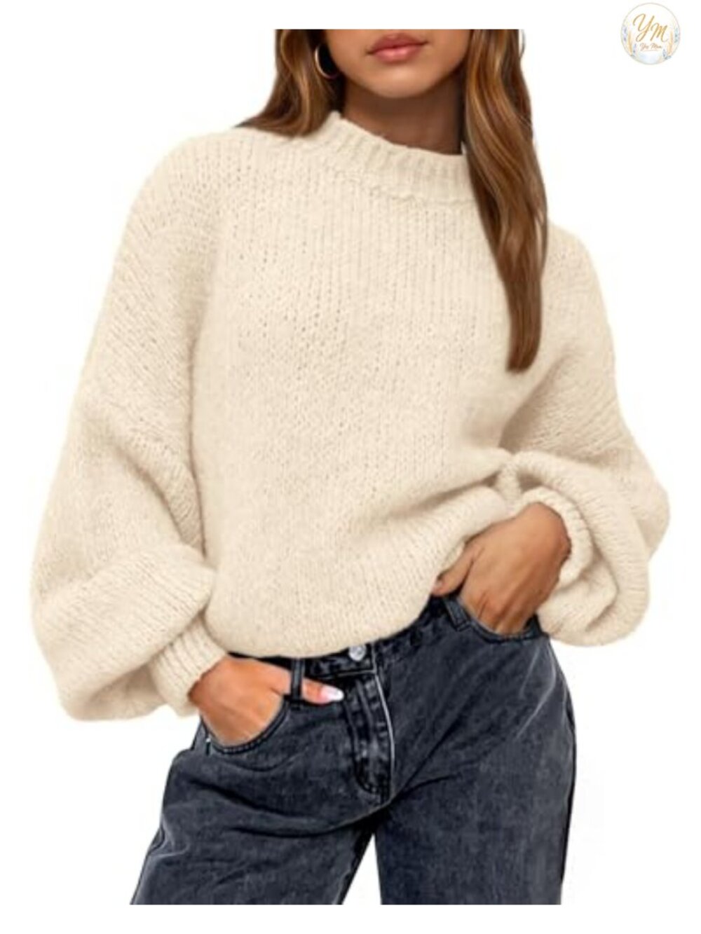 Women's Oversized Sweater Pullover Long Sleeve Crewneck Knit